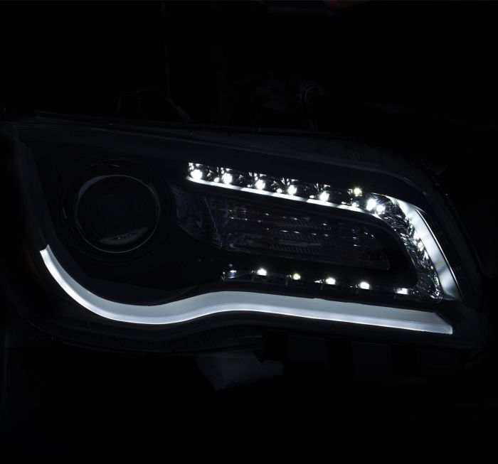 Chrysler Projector Headlights, Chrysler 300 Headlights, Chrysler 11-14 Headlights, Projector Headlights, Plank Style Headlights, Black Housing Headlights, Anzo Projector Headlights