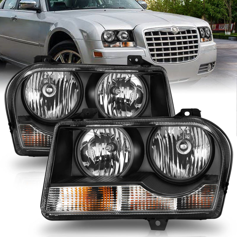 Chrysler Crystal Headlights, Chrysler 300 Crystal Headlights, Crystal Headlights, Chrysler 05-10 Crystal Headlights, Chrysler Black Headlights 