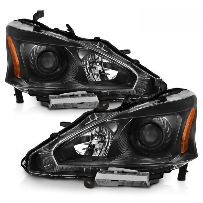 Nissan Projector Headlights, Nissan Altima Headlights, Altima 13-15 Headlights, Nissan 4DR Headlights, Black Projector Headlights, Anzo Projector Headlights   