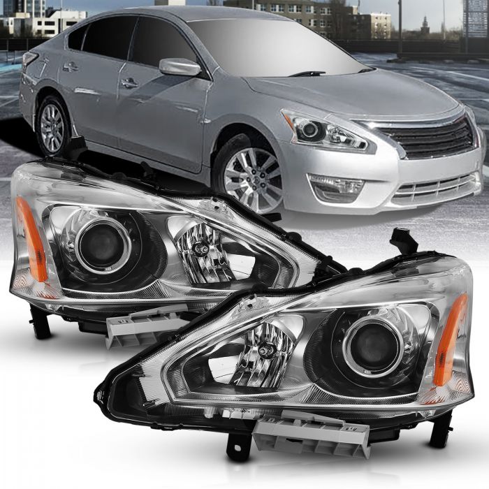 Nissan Projector Headlights, Nissan Altima Headlights, Altima 13-15 Headlights, Nissan 4DR Headlights, Chrome Projector Headlights, Anzo Projector Headlights   