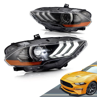 VLAND LED & RGB Projector Headlights For Ford Mustang GT and EcoBoost Models 2018-2022