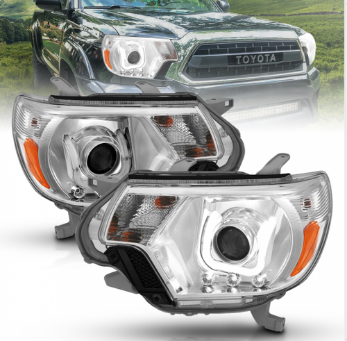 Toyota Projector Headlights, Toyota Tacoma Headlights, Toyota 12-15 Headlights, Projector Headlights, Chrome Housing Projector Headlights, Anzo Projector Headlights