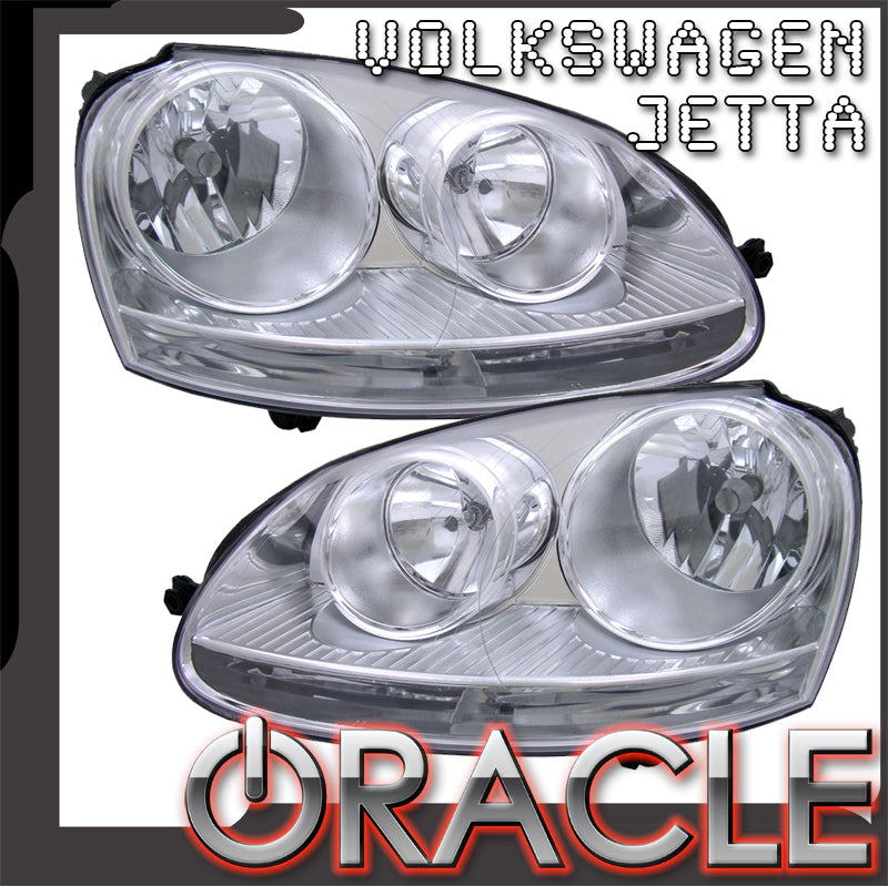 Oracle Lighting 2006-2010 Volkswagen Jetta Pre-assembled SMD Halo Headlights-Chrome