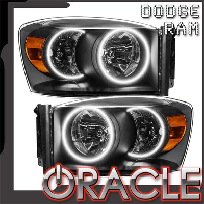Oracle Lighting 2007-2008 Dodge Ram Pre-assembled SMD Halo Headlights - Black