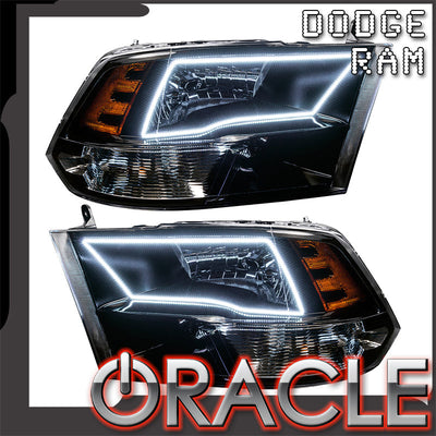 Oracle Lighting 2009-2018 Ram 1500 Sport Pre-assembled SMD Halo Headlights - Black Housing