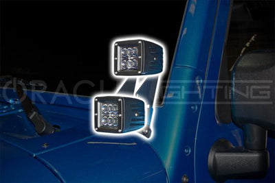 Oracle Jeep Jk Dual Light Mounting Pillar Brackets + Lights Combo