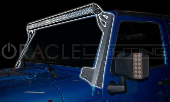 Oracle Jeep Jk Upper Windshield Brackets + Light Combo