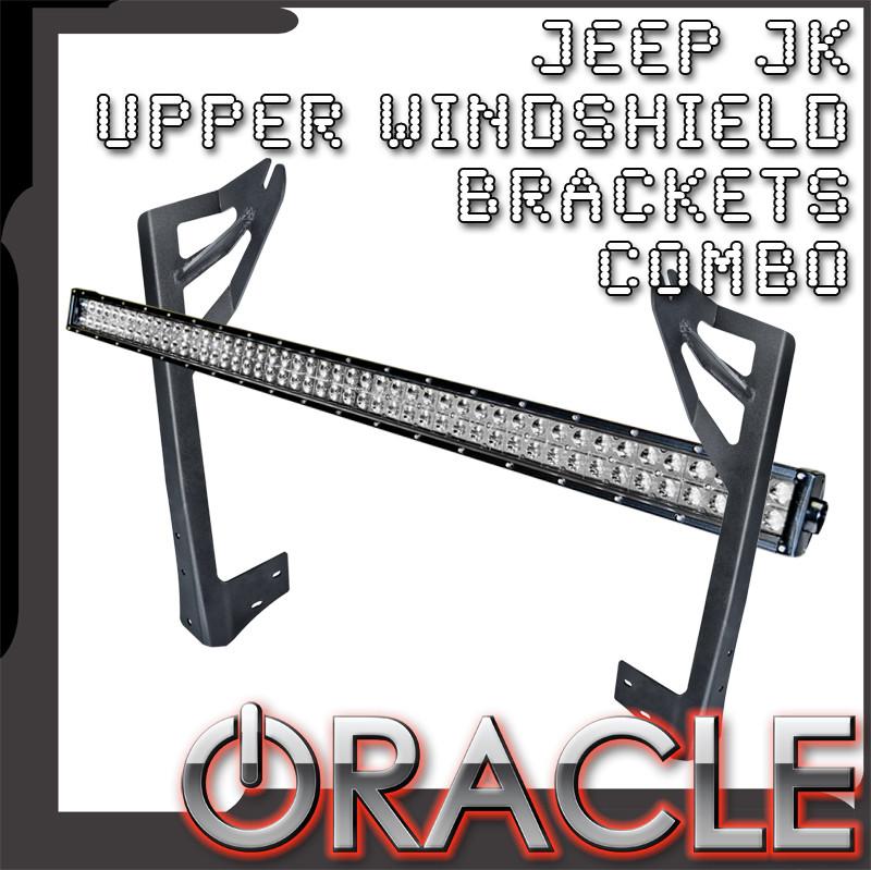 Oracle Jeep Jk Upper Windshield Brackets + Light Combo