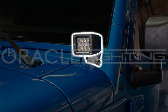 Oracle Jeep Jk Single Light Mounting Pillar Brackets + Lights Combo