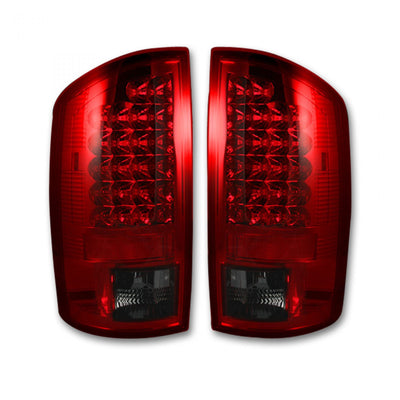 Dodge Tail Lights, Dodge RAM Tail Lights, RAM 1500 02-06 Tail Lights, RAM 2500 03-06 Tail Lights, RAM 3500 03-06 Tail Lights, Dark Red Smoked Tail Lights, Recon Tail Lights