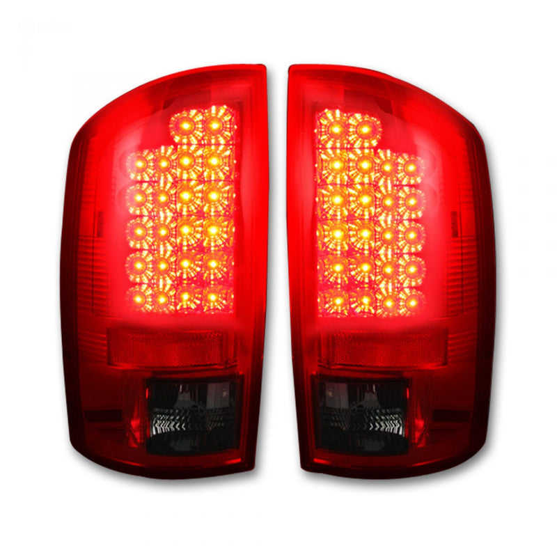 Dodge Tail Lights, Dodge RAM Tail Lights, RAM 1500 02-06 Tail Lights, RAM 2500 03-06 Tail Lights, RAM 3500 03-06 Tail Lights, Dark Red Smoked Tail Lights, Recon Tail Lights