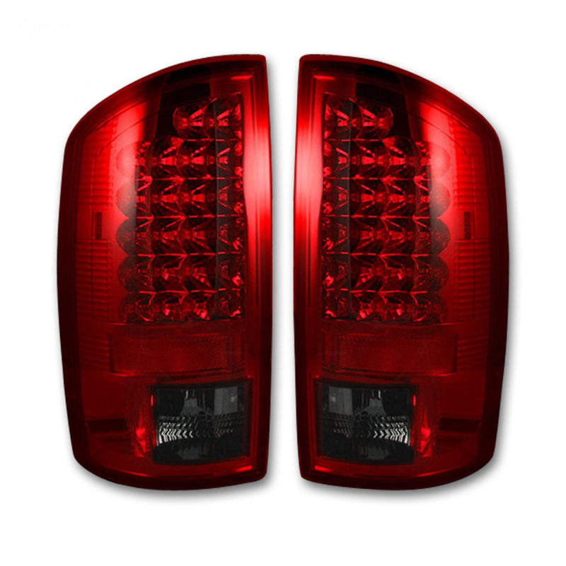 Dodge Tail Lights, Dodge RAM Tail Lights, RAM 1500 07-08 Tail Lights, RAM 2500 07-09 Tail Lights, RAM 3500 07-09 Tail Lights, Dark Red Smoked Tail Lights, Recon Tail Lights