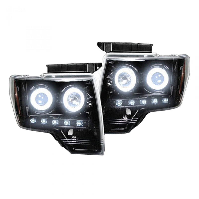 Ford Projector Headlights, F150 Projector Headlights, F150 09-14 Projector Headlights, Smoked/Black  Headlights, Recon Projector Headlights