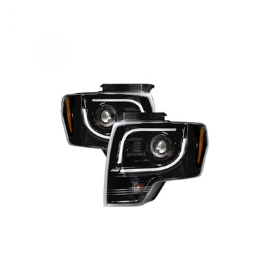 Ford Projector Headlights, F150 Projector Headlights, F150 09-14 Projector Headlights, Smoked/Black  Headlights, Recon Projector Headlights