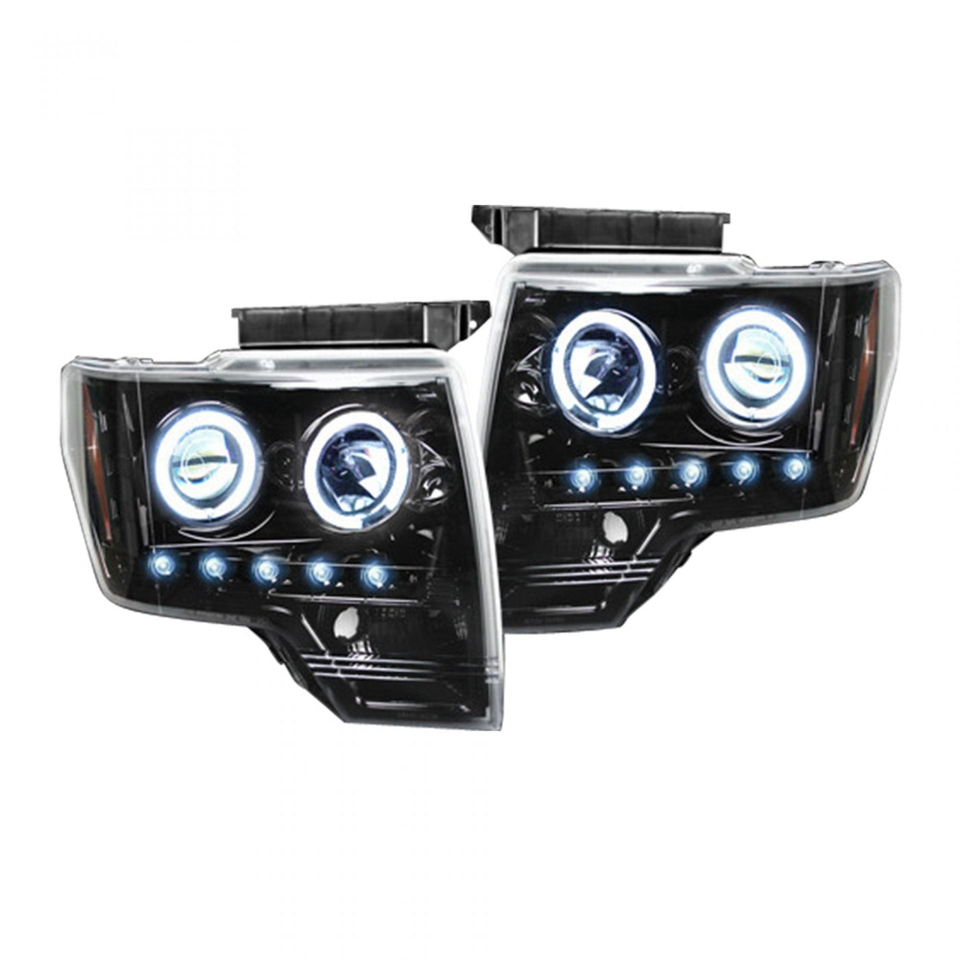 Ford Projector Headlights, F150 Projector Headlights, F150 09-14 Projector Headlights, Smoked/Black  Headlights, Recon Projector Headlights