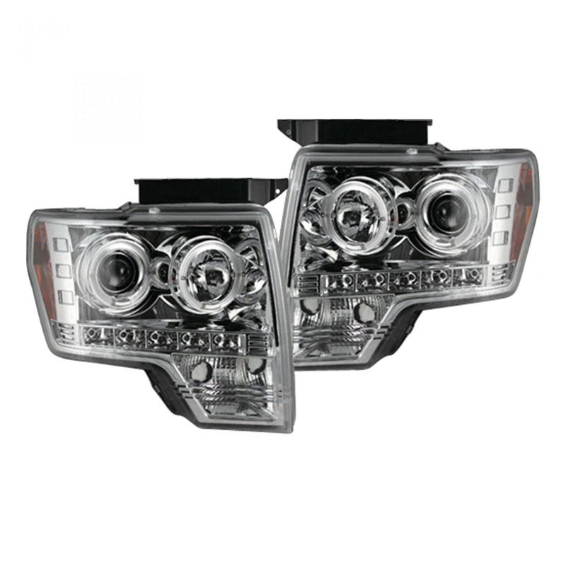 Ford Projector Headlights, F150 Projector Headlights, F150 09-14 Projector Headlights, Clear/Chrome  Headlights, Recon Projector Headlights