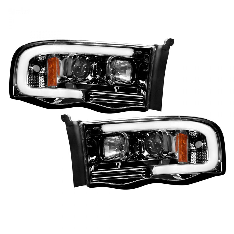 Dodge Projector Headlights, RAM 1500 Projector Headlights, RAM 1500 02-05 Projector Headlights, Smoked/Black Headlights, Recon Projector Headlights