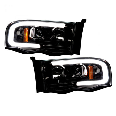 Dodge Projector Headlights, RAM 1500 Projector Headlights, RAM 1500 02-05 Projector Headlights, Smoked/Black Headlights, Recon Projector Headlights