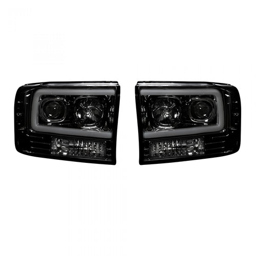 Ford Projector Headlights, Superduty Projector Headlights, Superduty 99-04 Projector Headlights, Smoked/Black Headlights, Recon Projector Headlights