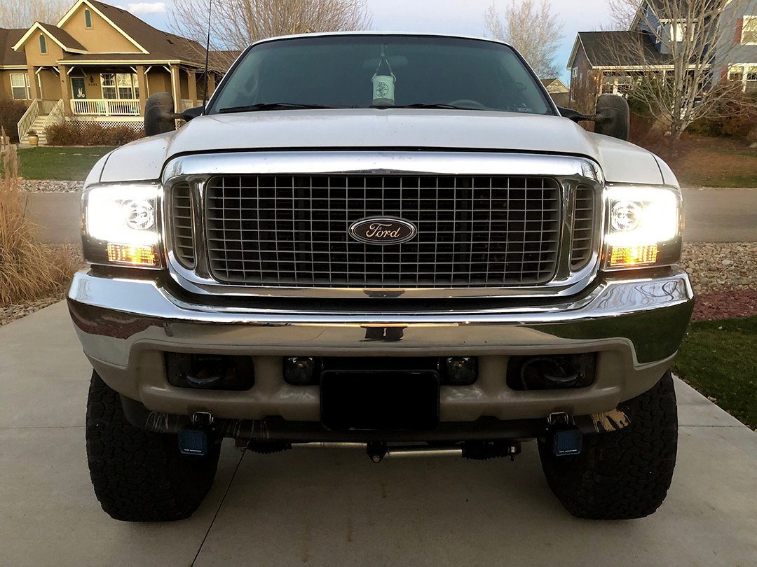 Ford Projector Headlights, Superduty Projector Headlights, Superduty 99-04 Projector Headlights, Smoked/Black Headlights, Recon Projector Headlights