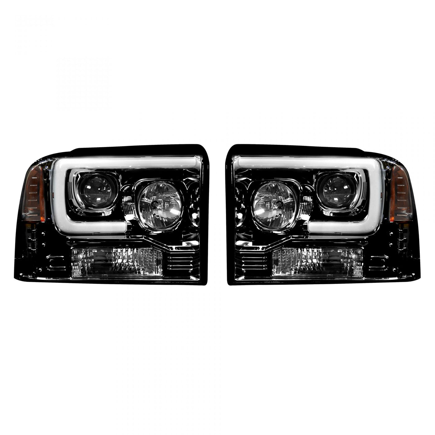 Ford Projector Headlights, Superduty Projector Headlights, Superduty 05-07 Projector Headlights, Smoked/Black Headlights, Recon Projector Headlights