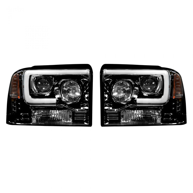 Ford Projector Headlights, Superduty Projector Headlights, Superduty 05-07 Projector Headlights, Smoked/Black Headlights, Recon Projector Headlights