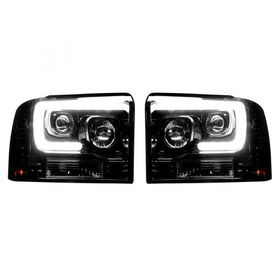 Ford Projector Headlights, Superduty Projector Headlights, Superduty 05-07 Projector Headlights, Smoked/Black Headlights, Recon Projector Headlights