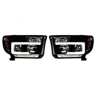 Toyota Projector Headlights, Tundra Projector Headlights, Tundra 07-13 Headlights, Smoked/Blck Headlights, Recon Projector Headlights