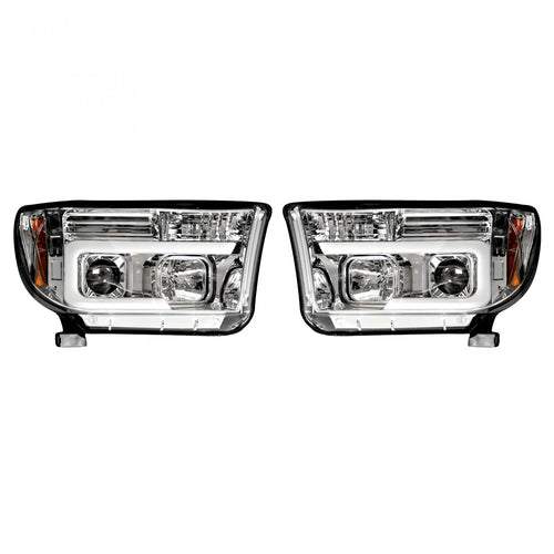 Toyota Projector Headlights, Tundra Projector Headlights, Tundra 07-13 Headlights, Clear/Chrome Headlights, Recon Projector Headlights