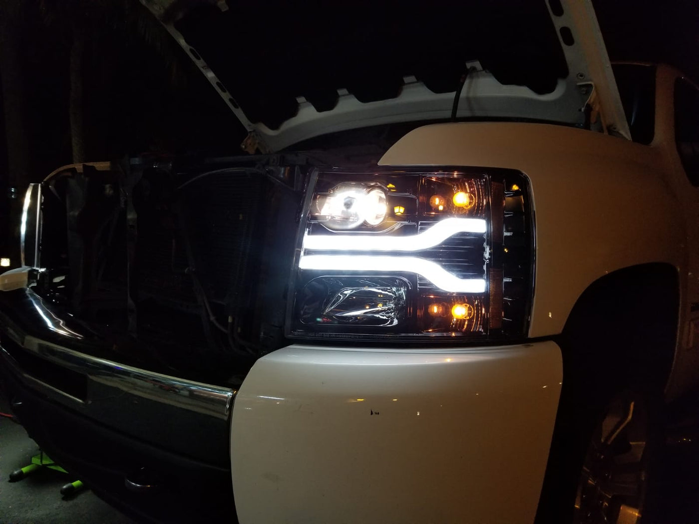 Chevy Silverado Headlights, Silverado Projector Headlights, Silverado 07-13 Headlights, Smoked/Black Headlights, Recon Projector Headlights 
