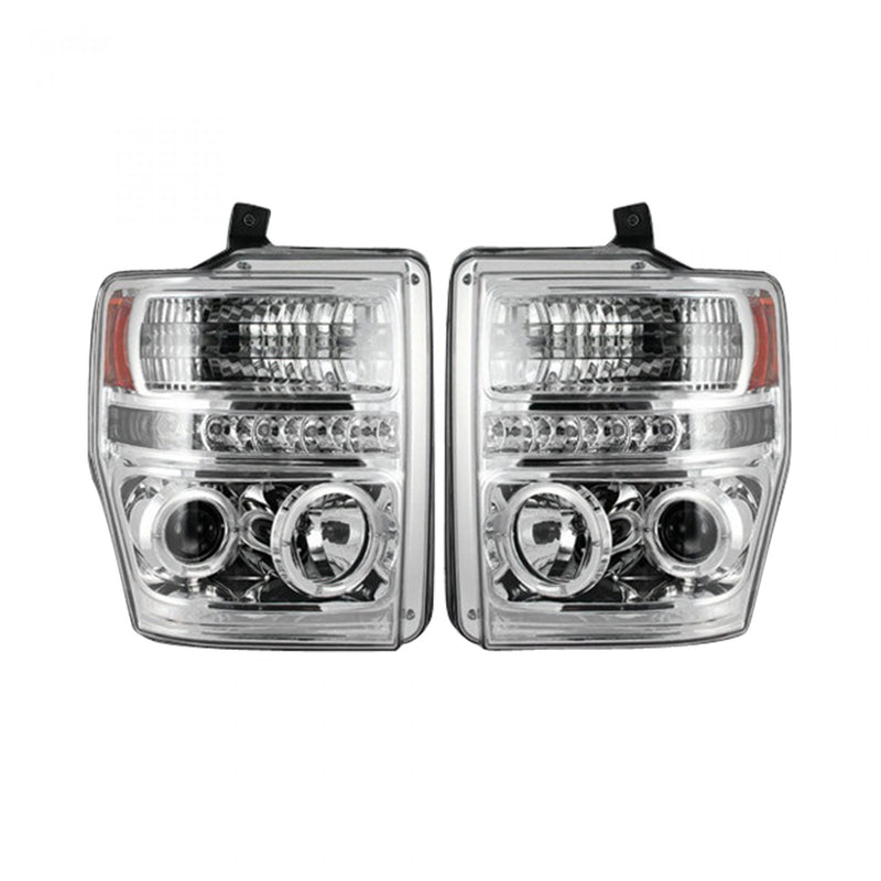 Ford Projector Headlights, Superduty Projector Headlights, Superduty 08-10 Projector Headlights, Clear/Chrome Headlights, Recon Projector Headlights