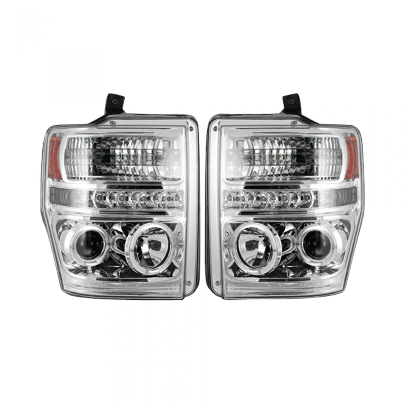 Ford Projector Headlights, Superduty Projector Headlights, Superduty 08-10 Projector Headlights, Clear/Chrome Headlights, Recon Projector Headlights