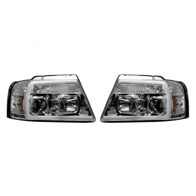 Ford Projector Headlights, F150 Projector Headlights, F150 04-08 Projector Headlights, Clear/Chrome Headlights, Recon Projector Headlights