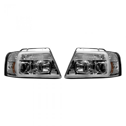 Ford Projector Headlights, F150 Projector Headlights, F150 04-08 Projector Headlights, Clear/Chrome Headlights, Recon Projector Headlights