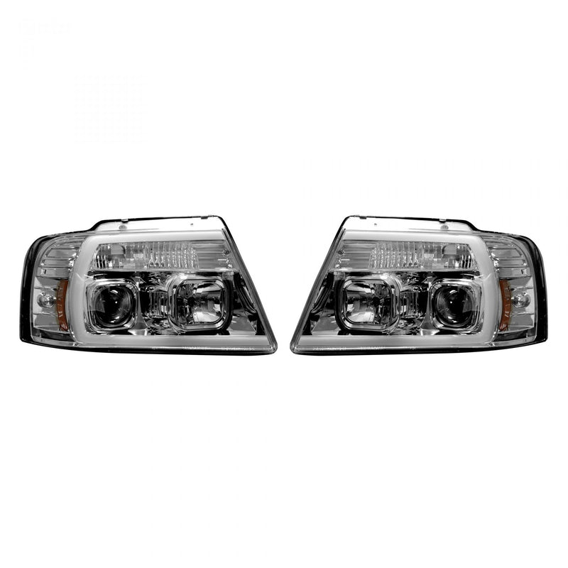 Ford Projector Headlights, F150 Projector Headlights, F150 04-08 Projector Headlights, Clear/Chrome Headlights, Recon Projector Headlights
