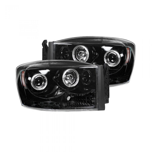 Dodge Projector Headlights, RAM 1500 Projector Headlights, RAM 1500 06-09 Projector Headlights, Smoked/Black Headlights, Recon Projector Headlights