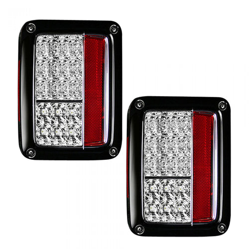 Jeep Tail Lights, JK Wrangler Tail Lights, JK Wrangler 07-18 Tail Lights, Clear Tail Lights, LED Tail Lights, Recon Tail Lights