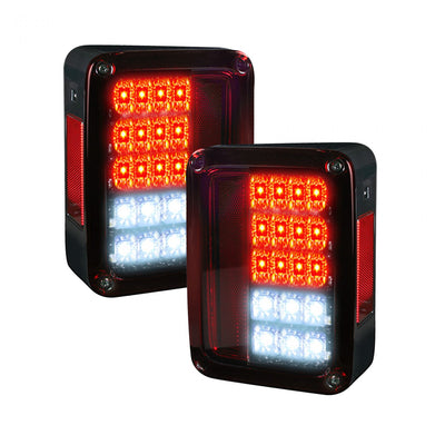 Jeep Tail Lights, JK Wrangler Tail Lights, JK Wrangler 07-18 Tail Lights, Red Smoked Tail Lights, LED Tail Lights, Recon Tail Lights