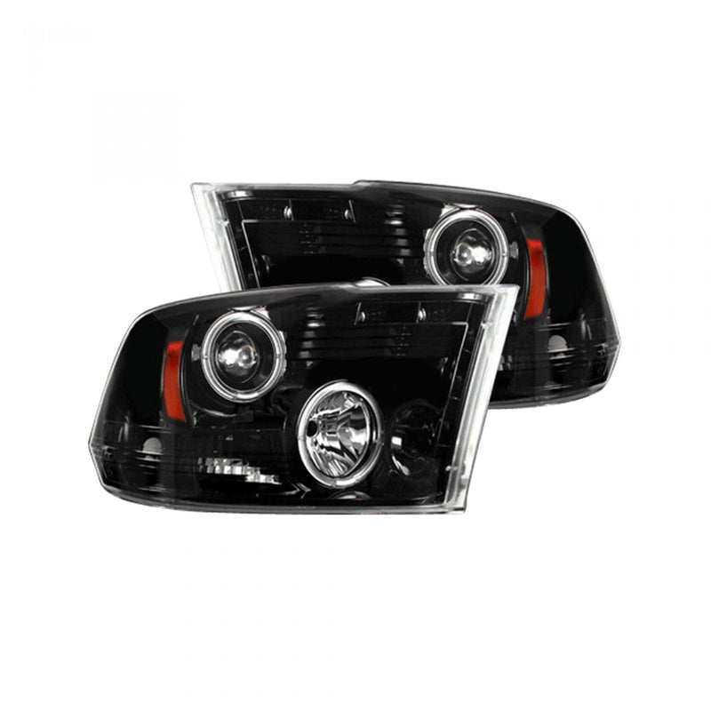 Dodge RAM 1500 09-19 2500/3500 10-18 Projector Headlights CCFL Halos & DRL Smoked/Black