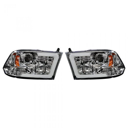 Dodge Projector Headlights, RAM 1500 Projector Headlights, RAM 1500 09-19 Projector Headlights, Clear/Chrome Headlights, Recon Projector Headlights