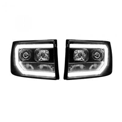 GMC Projector Headlights, Sierra Headlights, Smoked/Black Headlights, Sierra 07-13 Headlights, Recon Projector Headlights