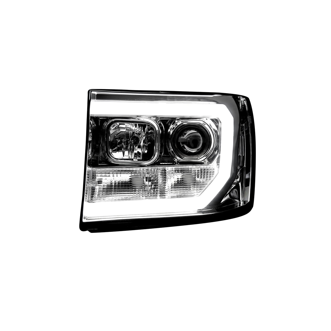 GMC Projector Headlights, Sierra Headlights, Clear/Chrome Headlights, Sierra 07-13 Headlights, Recon Projector Headlights