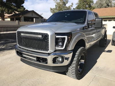 Ford Projector Headlights, Superduty Projector Headlights, Superduty 11-16 Projector Headlights, Smoked/Black Headlights, Recon Projector Headlights