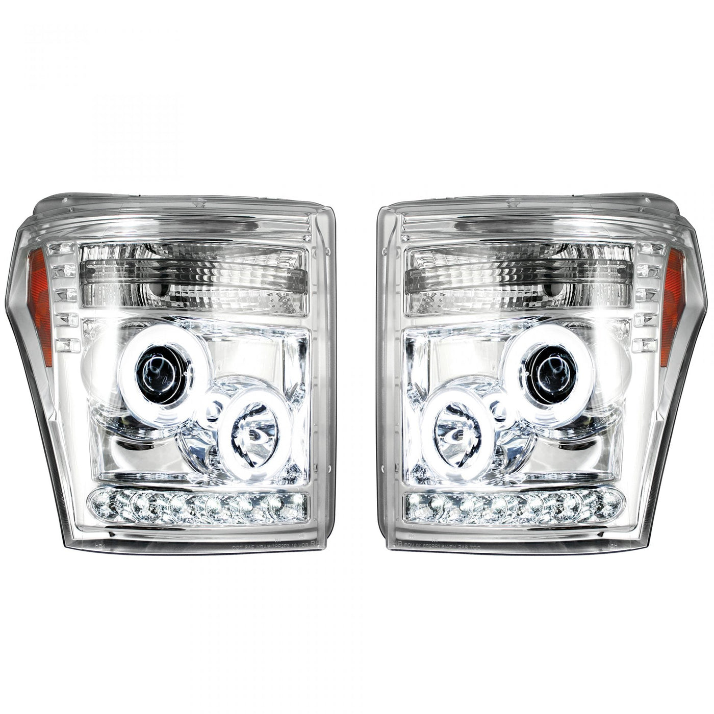 Ford Projector Headlights, Superduty Projector Headlights, Superduty 11-16 Projector Headlights, Clear/Chrome Headlights, Recon Projector Headlights