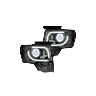 Ford Projector Headlights, F150 Projector Headlights, F150 13-14 Projector Headlights, Clear/Chrome  Headlights, Recon Projector Headlights