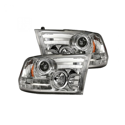 Dodge Projector Headlights, RAM 1500 Projector Headlights, RAM 1500 14-19 Projector Headlights, Clear/Chrome Headlights, Recon Projector Headlights