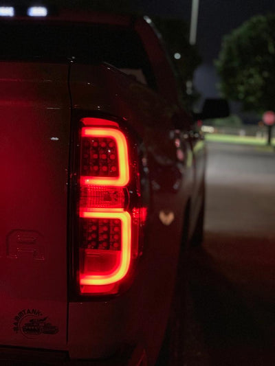 Toyota Tail Lights, Toyota Tundra Tail Lights, Tundra 14-21 Tail Lights, LED Tail Lights, Dark Red Smoked Tail Lights, Recon Tail Lights