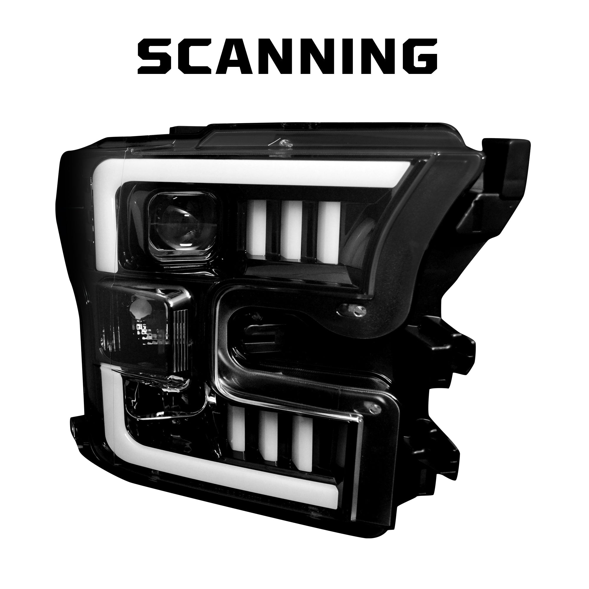 Command Sign Headlight Ford F150 15-17 Projector Headlights OLED DRL LED Turn Signs in Smoked ...