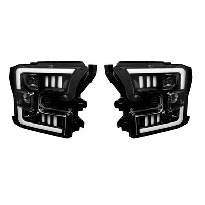 Ford Projector Headlights, F150 Projector Headlights, F150 15-17 Projector Headlights, Clear/Chrome Headlights, OLED Projector Headlights