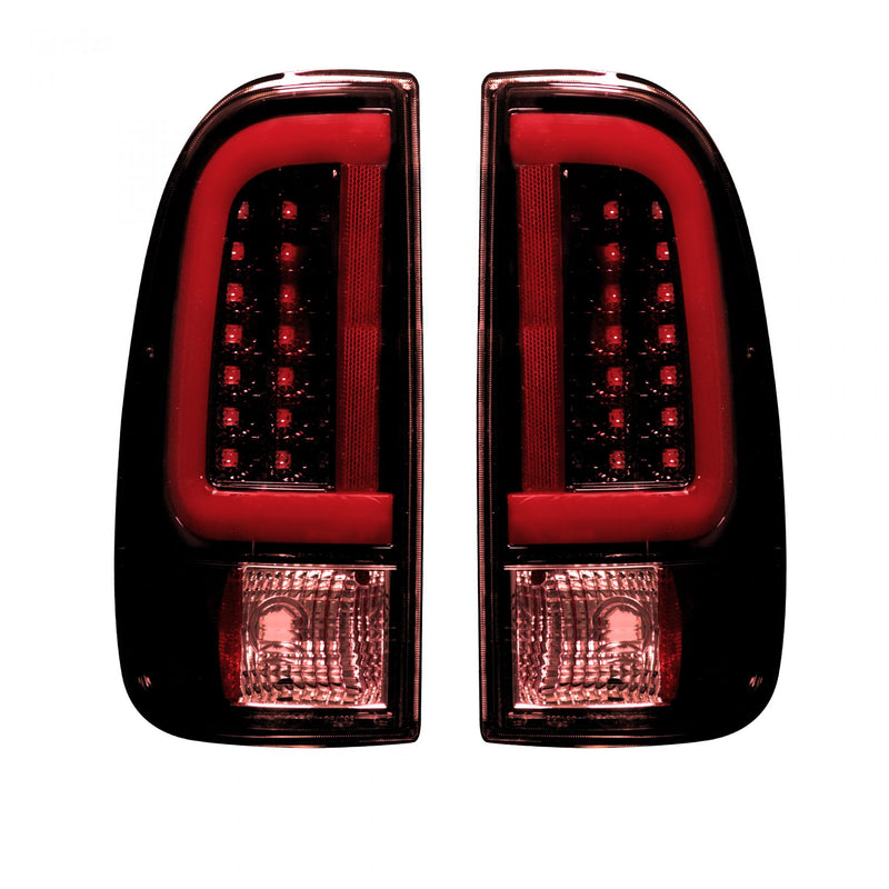 Ford Super Duty Tail Lights, Ford Tail Lights, Super Duty 99-007 Tail Lights, F150 97-03 Tail Lights, Dark Red Smoked Tail Lights, Recon Tail Lights